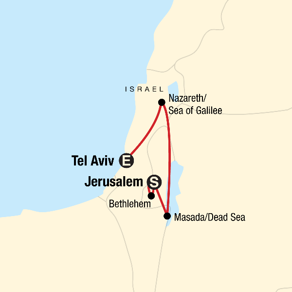 Map: Israel and Beyond (G Adventures)