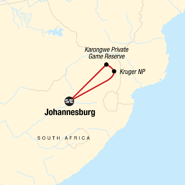 Map: Explore Kruger National Park (G Adventures)