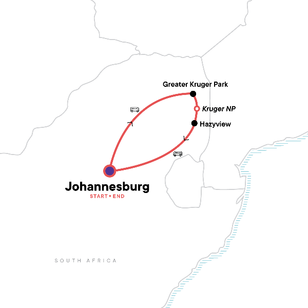 Map: Kruger in Depth (G Adventures)