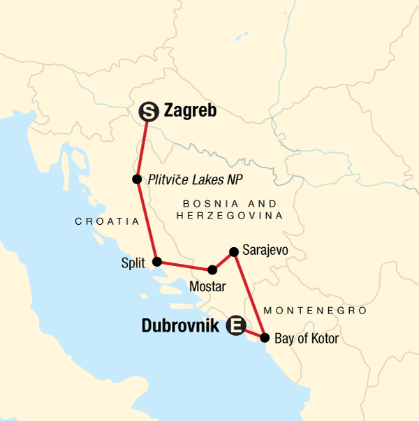 Map: Journeys: Discover the Balkans (G Adventures)