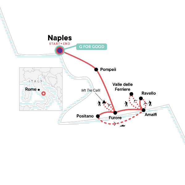 Map: Local Living Italy—Amalfi Coast (G Adventures)