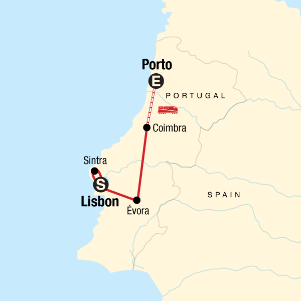Map: Discover Portugal (G Adventures)