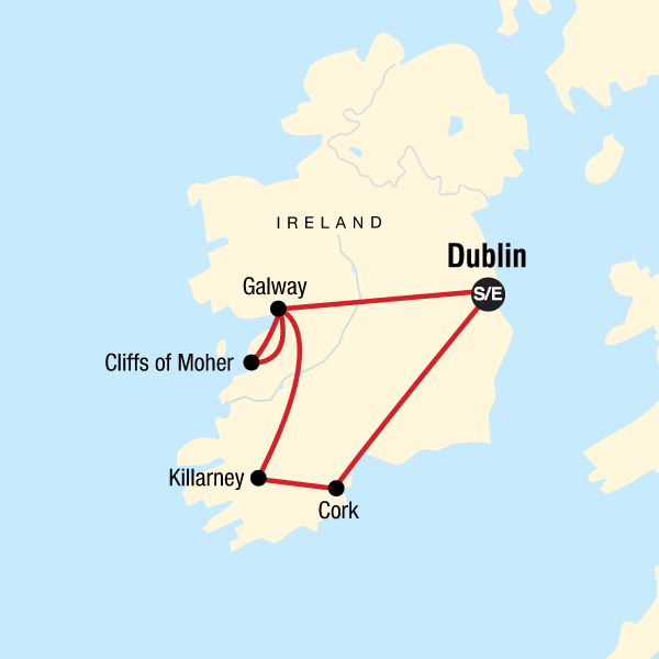 Map: Journeys: Iconic Ireland (G Adventures)