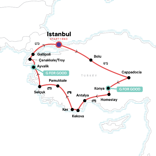 Map: Absolute Turkey (G Adventures)