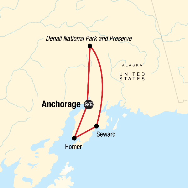 Map: Alaska Journey (G Adventures)