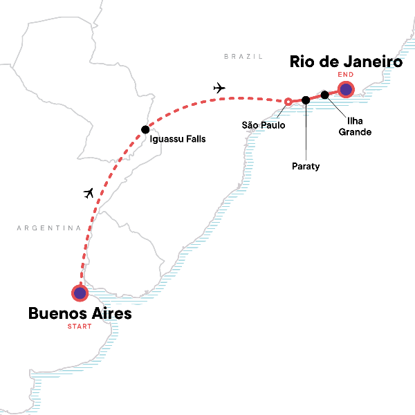Map: Iguassu & Beyond (G Adventures)