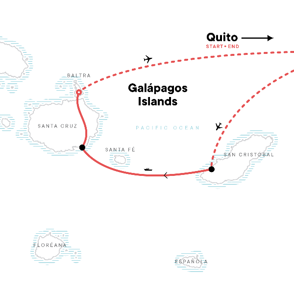 Map: Family Land Galápagos — Multi-Activities (G Adventures)