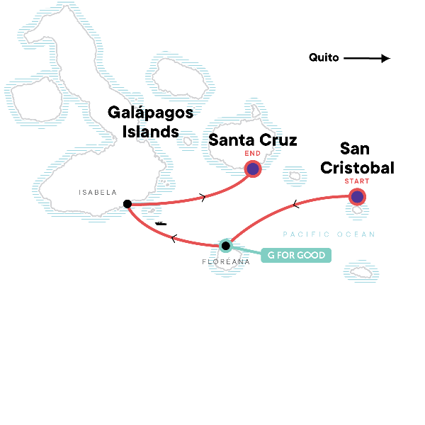 Map: Upgraded Land Galapagos, Land-Only (G Adventures)