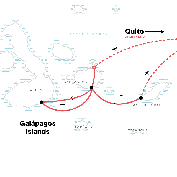Map: Galápagos Adventure: Snorkelling & Sea Lions (G Adventures)