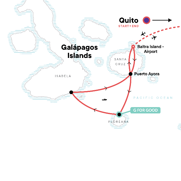 Map: Galápagos Island Hopping (G Adventures)