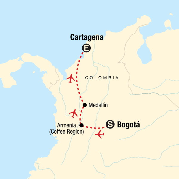 Map: Colombia Journey (G Adventures)