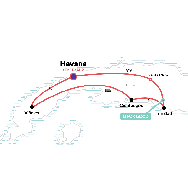 Map: Cuba Explorer (G Adventures)