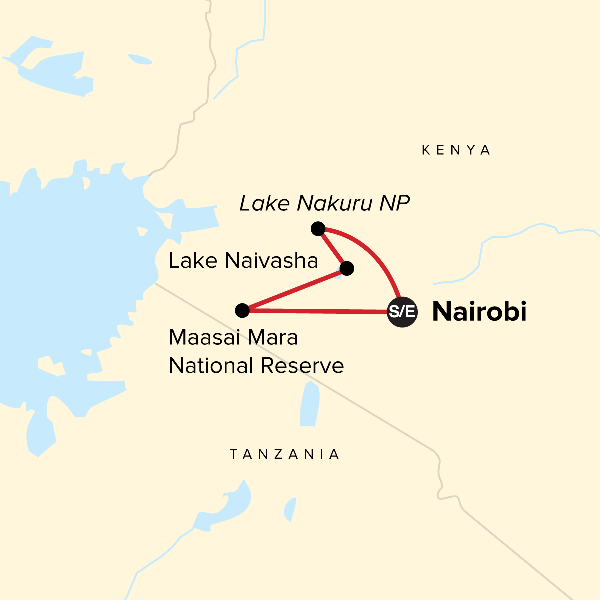 Map: Kenya Safari Experience (G Adventures)