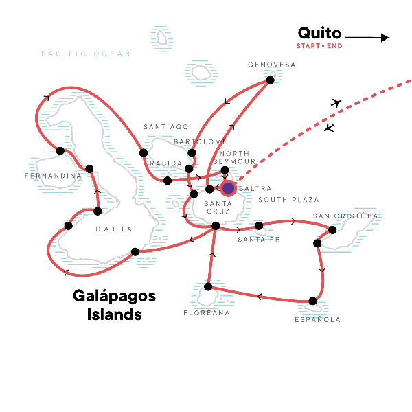 Map: Complete Galápagos - Eden (G Adventures)