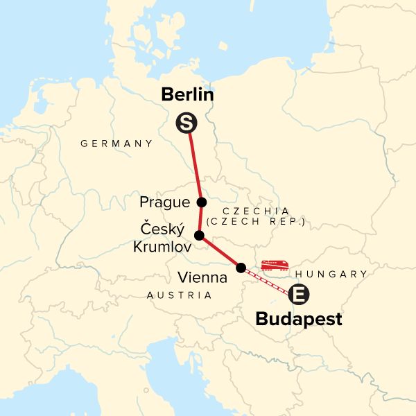 Map: Explore Central Europe (G Adventures)