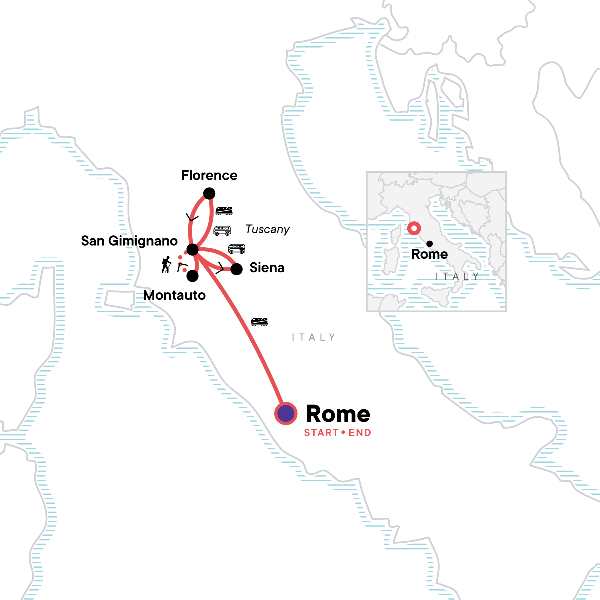Map: Local Living Italy—Tuscany San Gimignano (G Adventures)