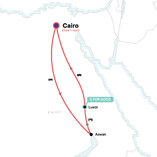 Map: Egypt: Boats & Bazaars (G Adventures)