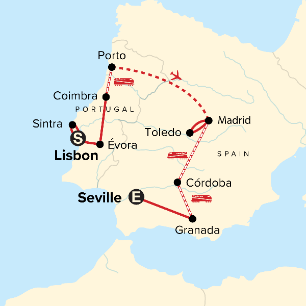 Map: Iconic Portugal & Spain (G Adventures)