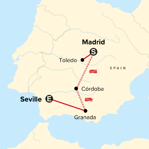 Map: Discover Moorish Spain (G Adventures)