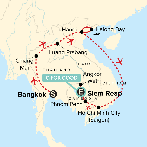 Map: Journeys: Discover Southeast Asia (G Adventures)