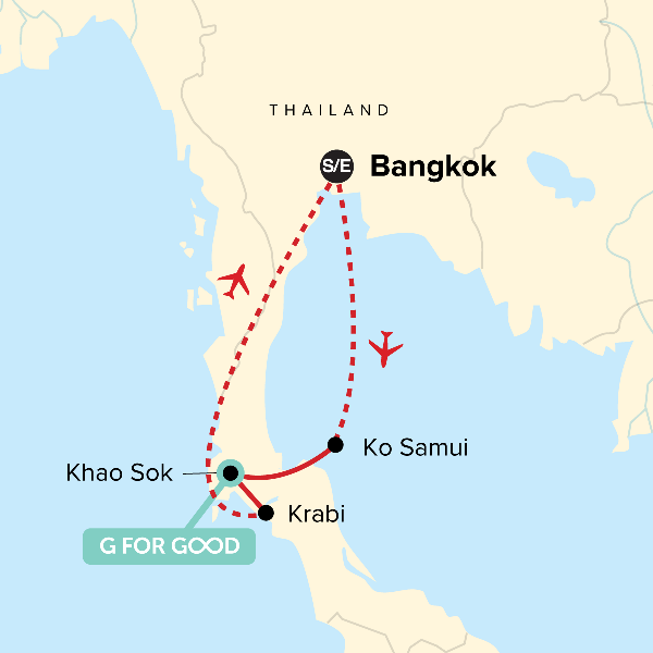 Map: Journeys: Explore Southern Thailand (G Adventures)