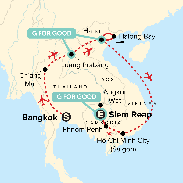 Map: Journeys: Discover Southeast Asia (G Adventures)