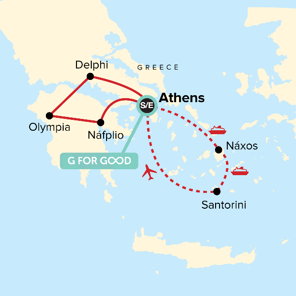 Map: Journeys: Discover Greece (G Adventures)