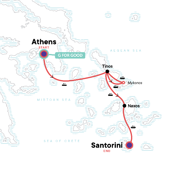 Map: Solo-ish Greece (G Adventures)