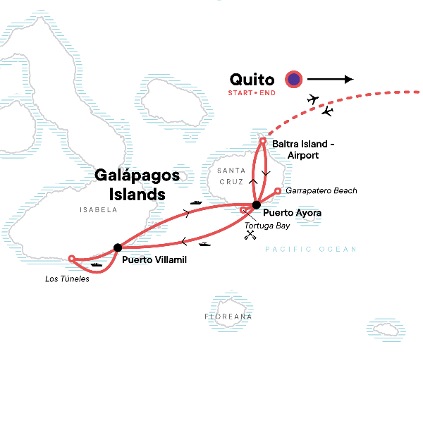 Map: The Galápagos: Wildlife of Santa Cruz & Isabela Islands (G Adventures)