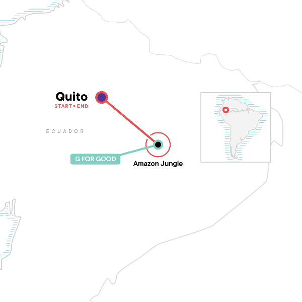 Map: Local Living Ecuador—Amazon Jungle (G Adventures)