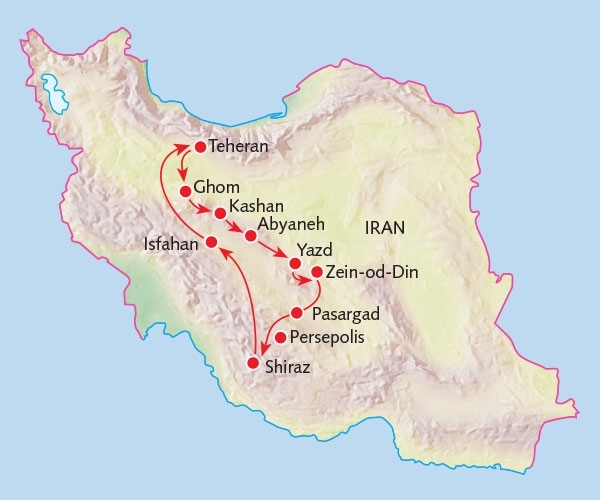 Map: Rondreis IRAN - 15 dagen; Fraaie mozaïeken en hartelijke mensen (Koning Aap)