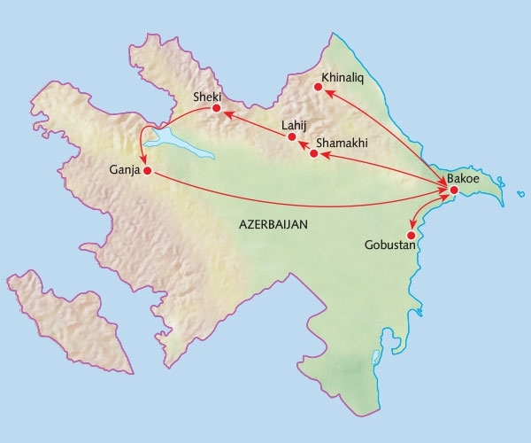 Map: Rondreis AZERBAIJAN - 9 dagen; Land van eeuwige vlammen (Koning Aap)