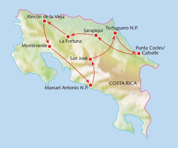 Map: Familiereis COSTA RICA AVONTUUR - 22 dagen; 'El Dorado' voor het hele gezin (Koning Aap)