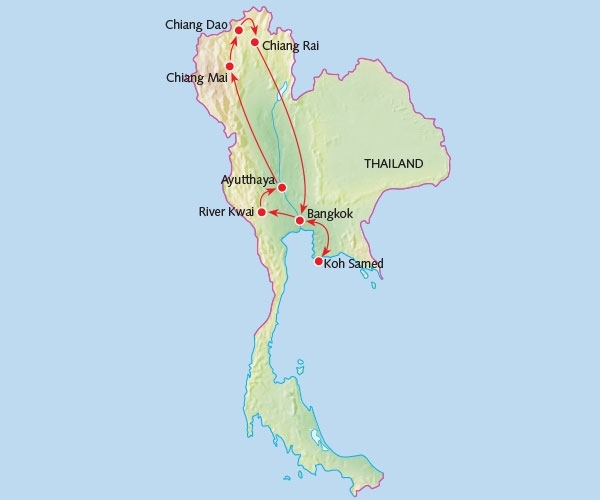 Map: Rondreis THAILAND - 15 dagen; Het 'Land van de Glimlach' (Koning Aap)