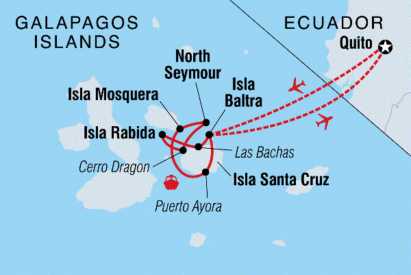 Map: Galapagos Explorer: Central Islands (Grand Queen Beatriz) (Intrepid)