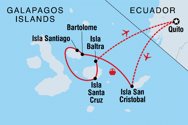 Map: Galapagos Encounter: Central Islands (Grand Queen Beatriz) (Intrepid)