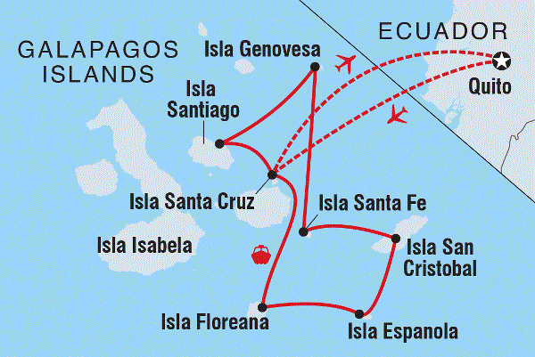 Map: Complete Galapagos (Grand Daphne) (Intrepid)