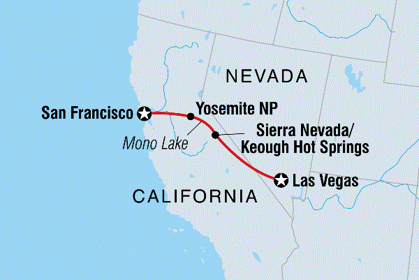 Map: Vegas to San Fran (Intrepid)