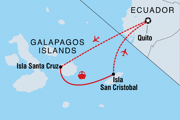 Map: Galapagos Family Holiday (Intrepid)