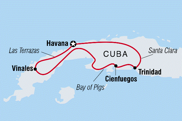 Map: Hola Cuba (Intrepid)