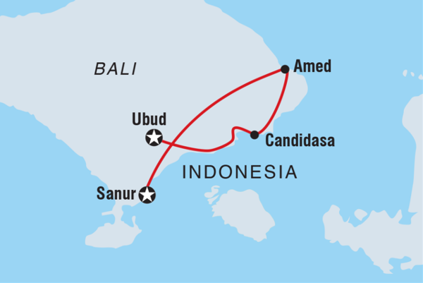 Map: Bali Family Holiday with Teenagers (Intrepid)