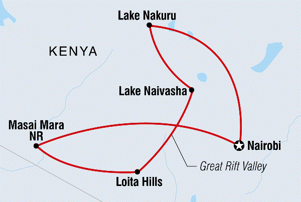 Map: Kenya Family Safari (Intrepid)