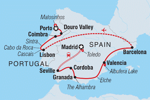 Map: Premium Spain & Portugal (Intrepid)
