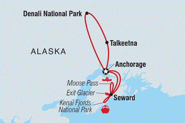 Map: Alaska Summer Family Holiday (Intrepid)