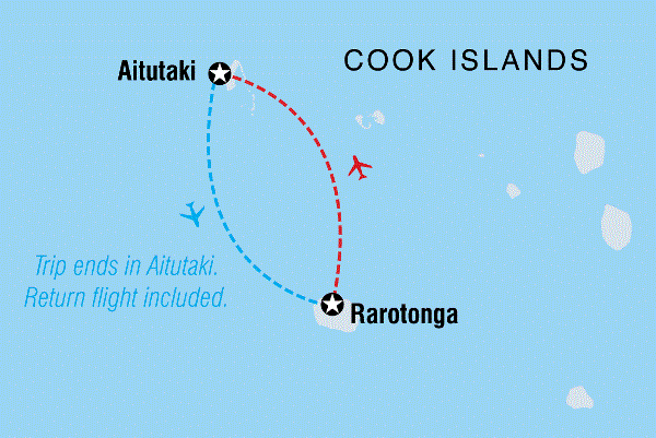 Map: Cook Islands Getaway (Intrepid)