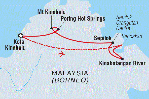 Map: Essential Borneo (Intrepid)