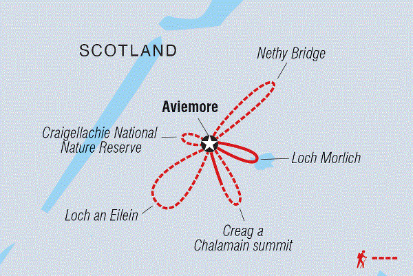 Map: Walk the Cairngorms in Summer (Intrepid)