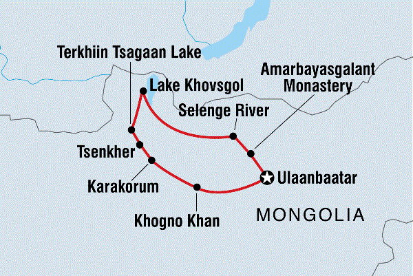 Map: Wild Mongolia (Intrepid)