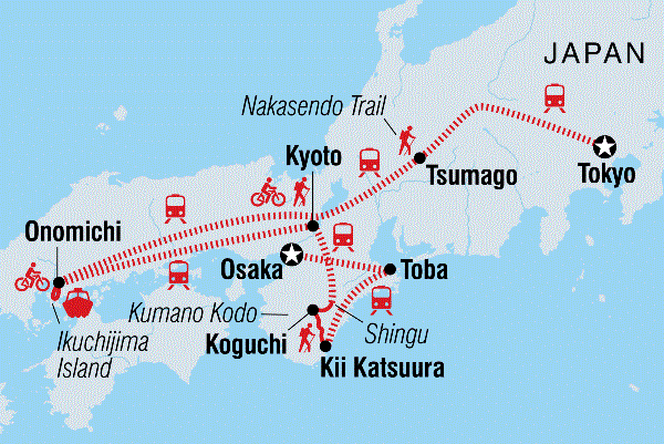 Map: Japan: Hike, Bike & Kayak (Intrepid)