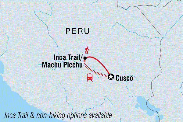 Map: Six Days to Machu Picchu (Intrepid)